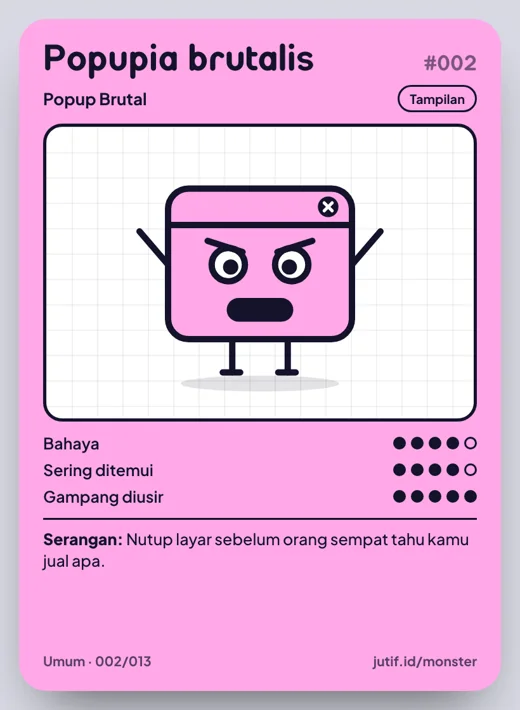 Kartu monster Popupia brutalis